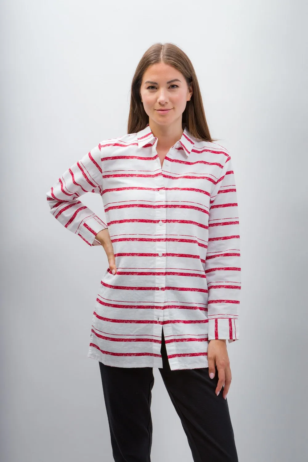 Ruth | Women's Anti-Stain Linen Cotton Blend Long Sleeve Tunic Top