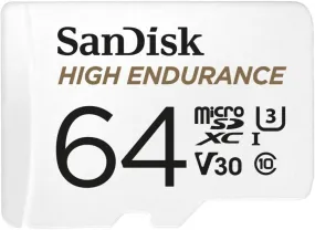 SanDisk 64GB High Endurance microSDXC (V30, UHS-I/U3, CL10,4K, 100MB/s) SDSQQNR-064G-GN6IA 772-4172
