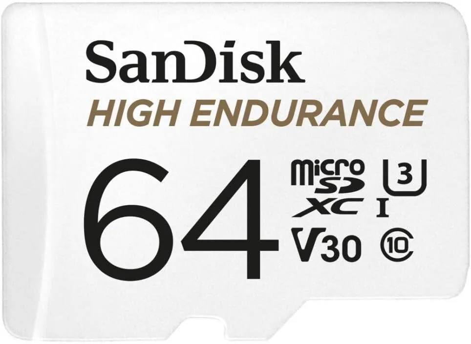 SanDisk 64GB High Endurance microSDXC (V30, UHS-I/U3, CL10,4K, 100MB/s) SDSQQNR-064G-GN6IA 772-4172