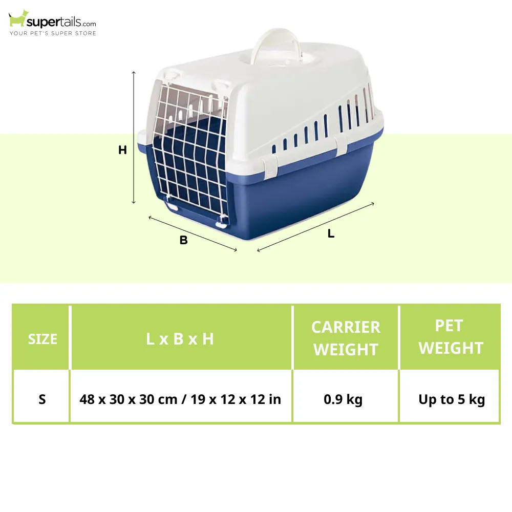 Savic Trotter 1 IATA Approved Travel Carrier for Dogs and Cats (Atlantic Blue)