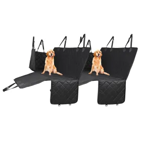 SOGA 2X 600D Oxford Cloth Waterproof Dog Car Cover Back Seat Protector Hammock Non Slip Pet Mat Black