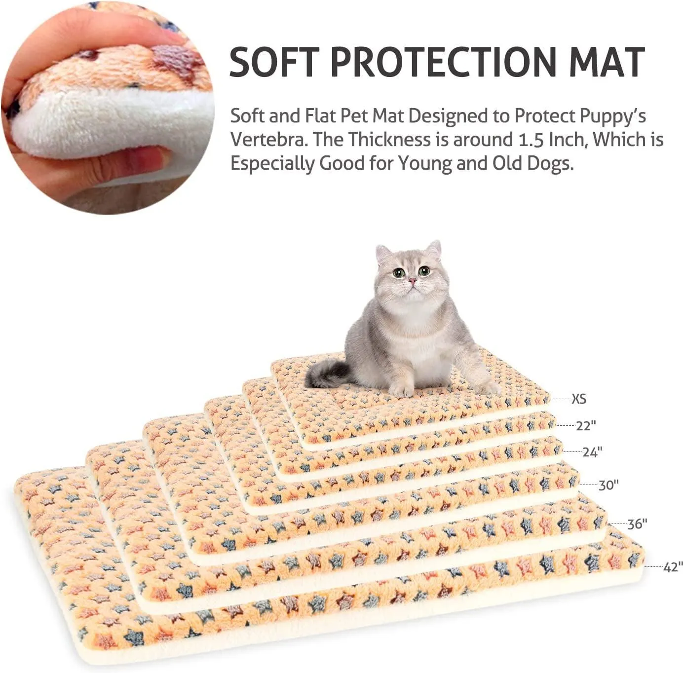 Starry Snuggle Crate Mat: Ultra-Soft Reversible Bed for Dogs and Cats
