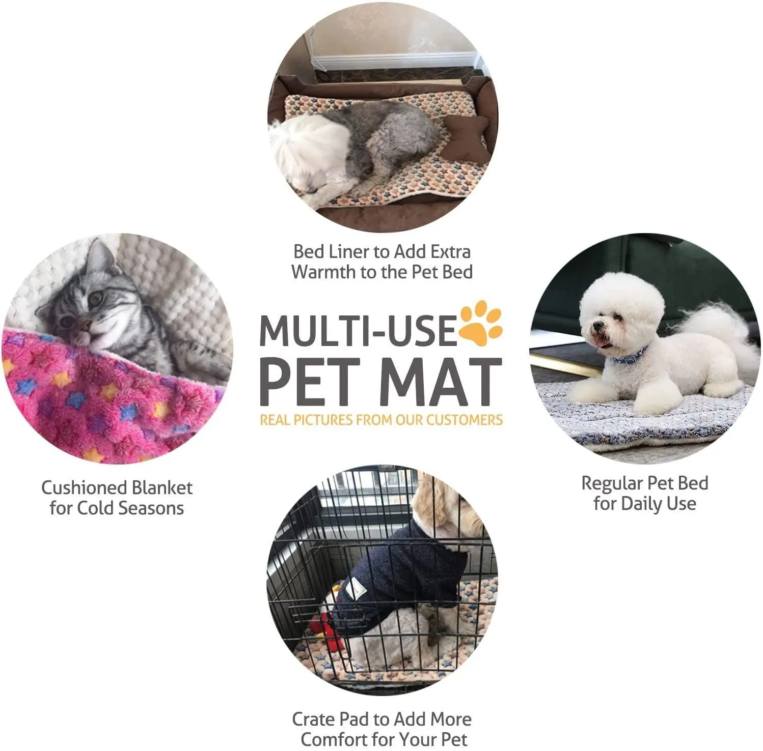 Starry Snuggle Crate Mat: Ultra-Soft Reversible Bed for Dogs and Cats