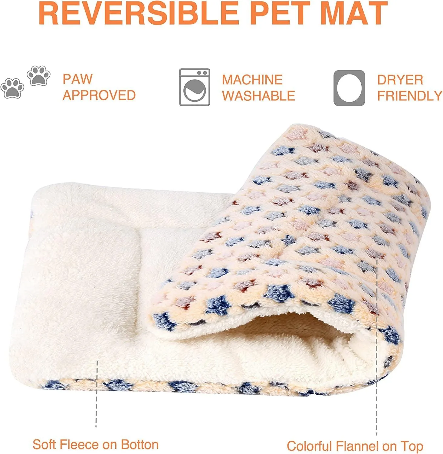 Starry Snuggle Crate Mat: Ultra-Soft Reversible Bed for Dogs and Cats