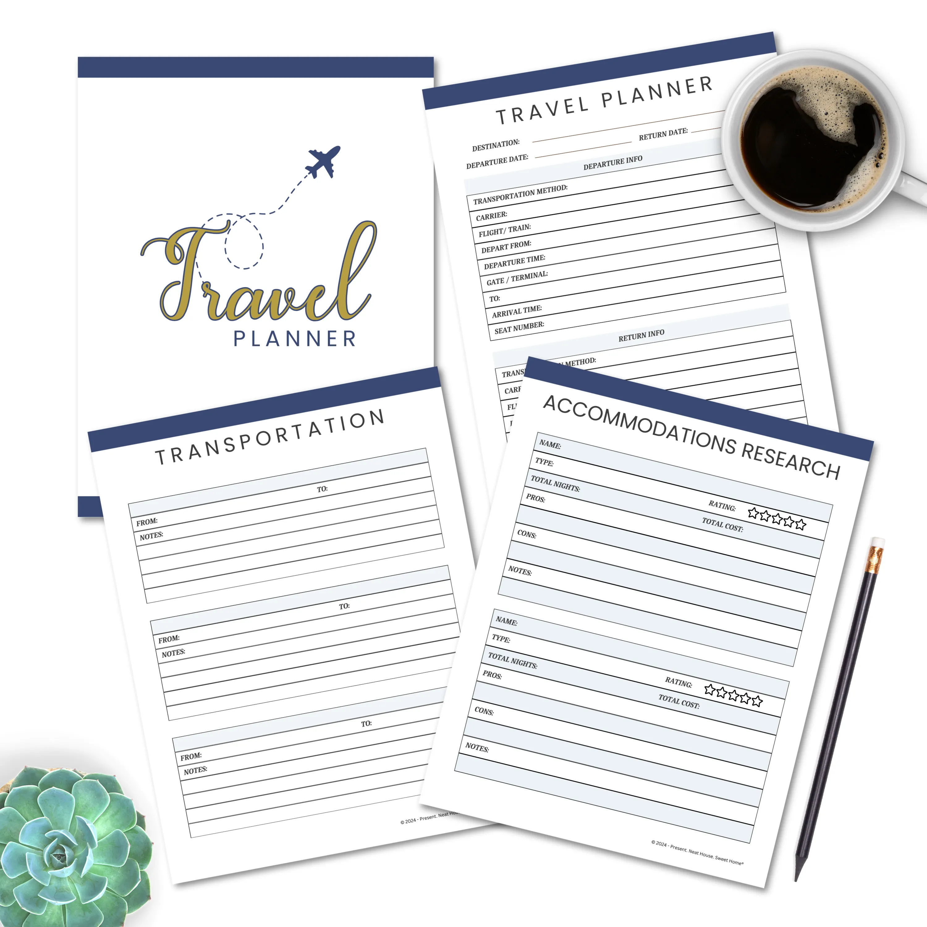 Travel Planner Printable (27 pages)