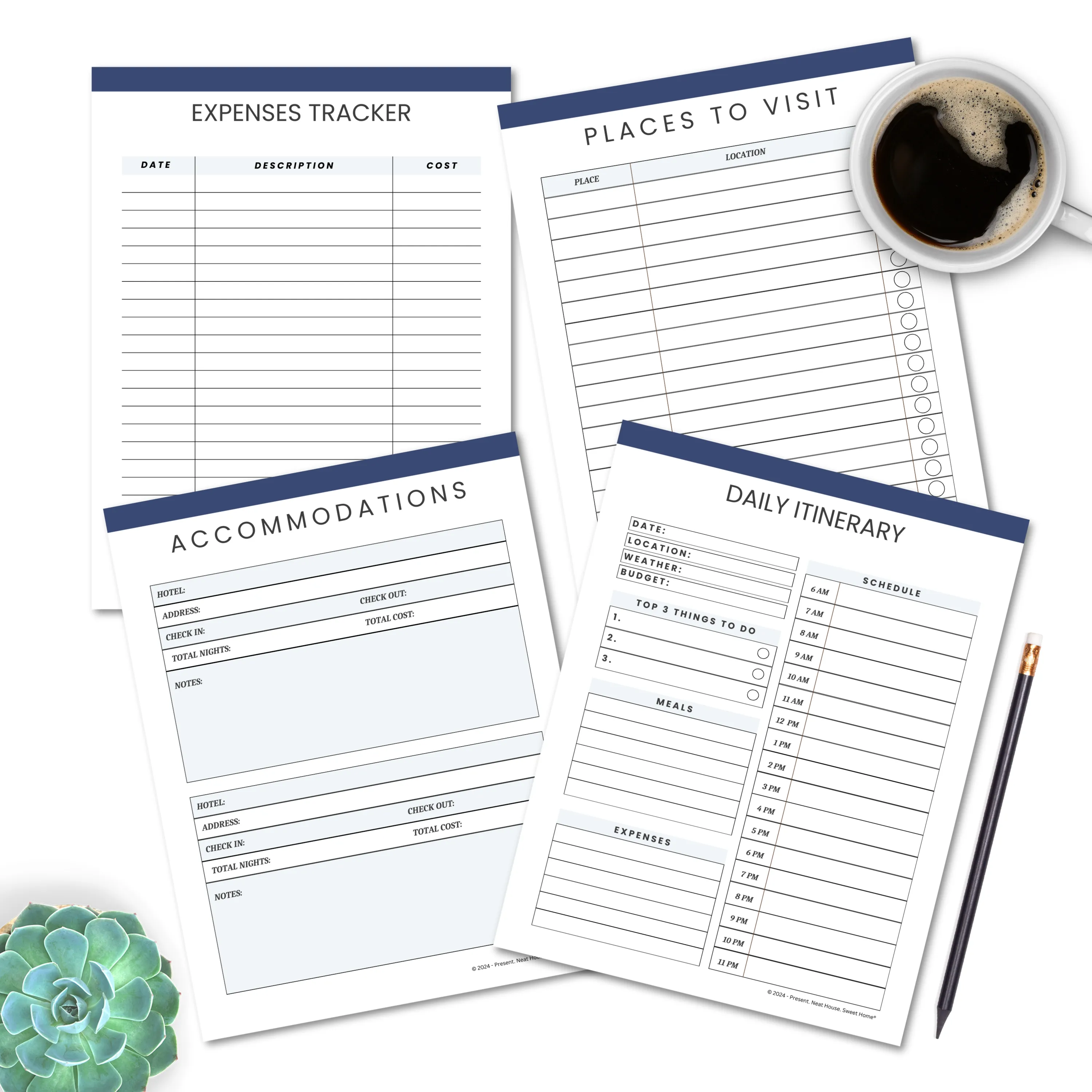 Travel Planner Printable (27 pages)