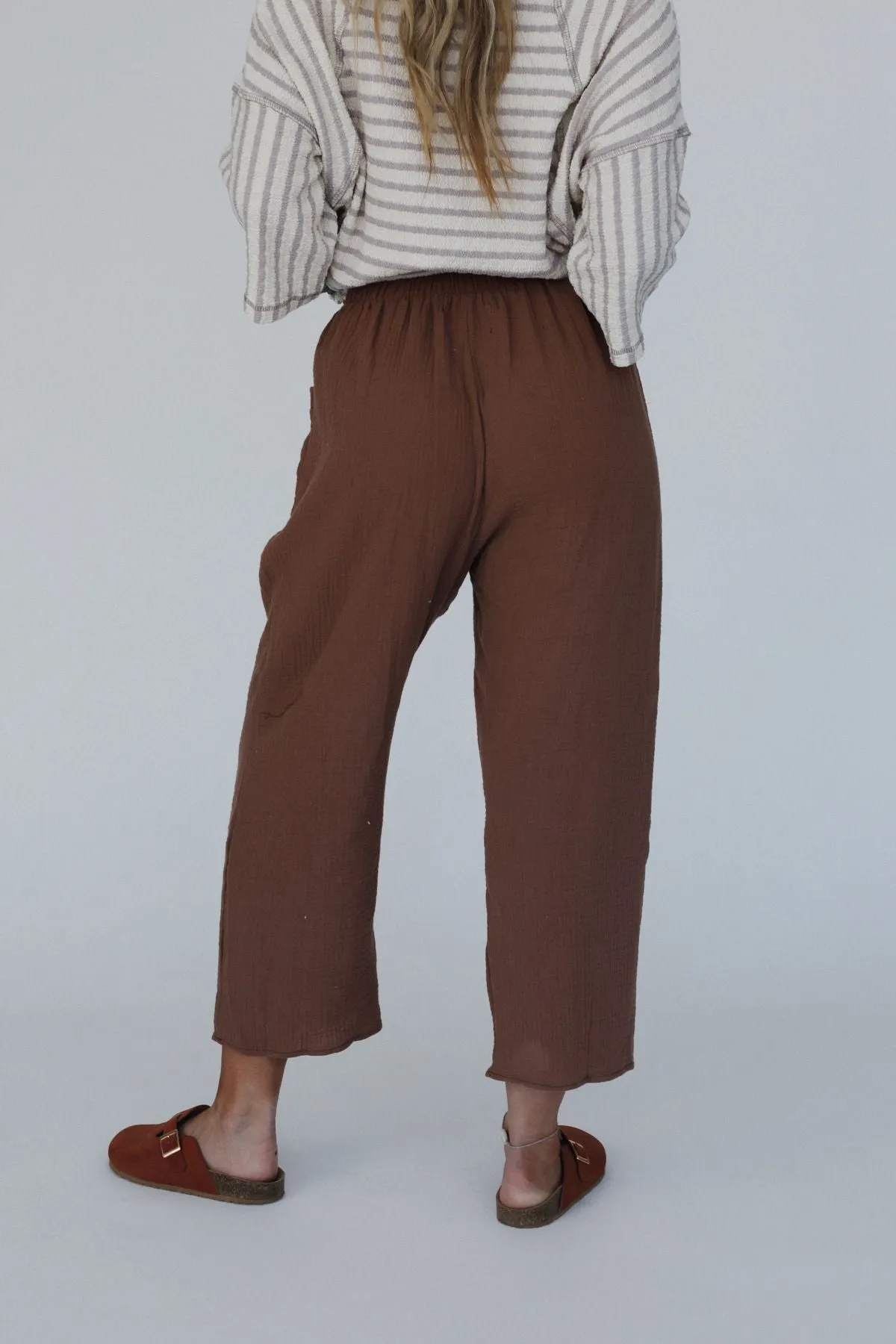 Travel Soul Drawstring Pants - Brown