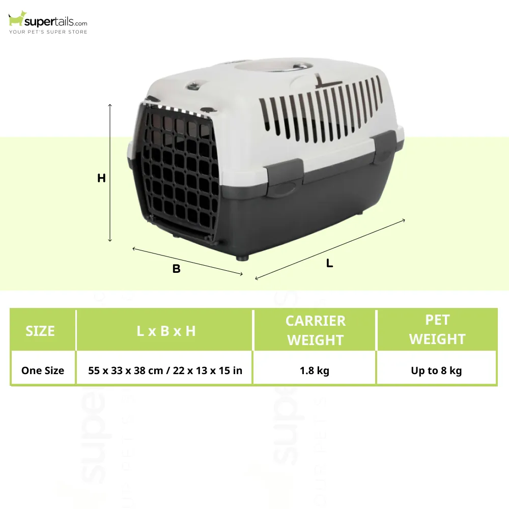 Trixie Capri 2 Transport Carrier for Dogs and Cats (Light Grey)