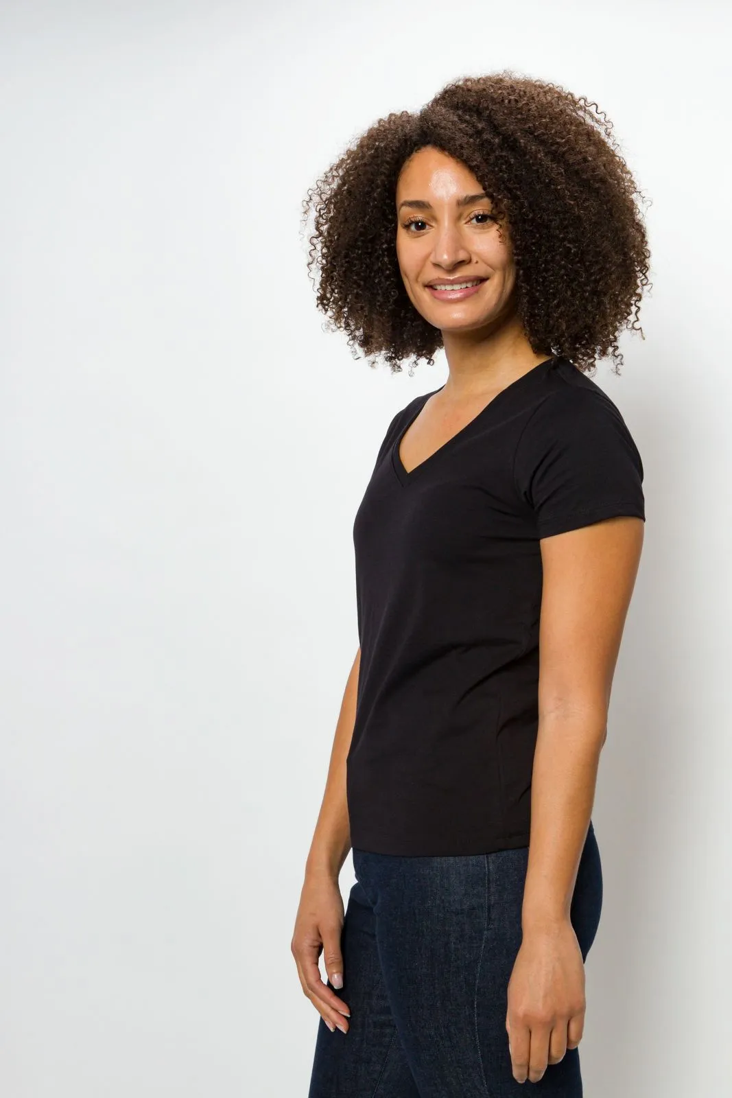 Vanessa Unbranded | Women's Anti-Stain Logo-less Deep V-neck T-Shirt