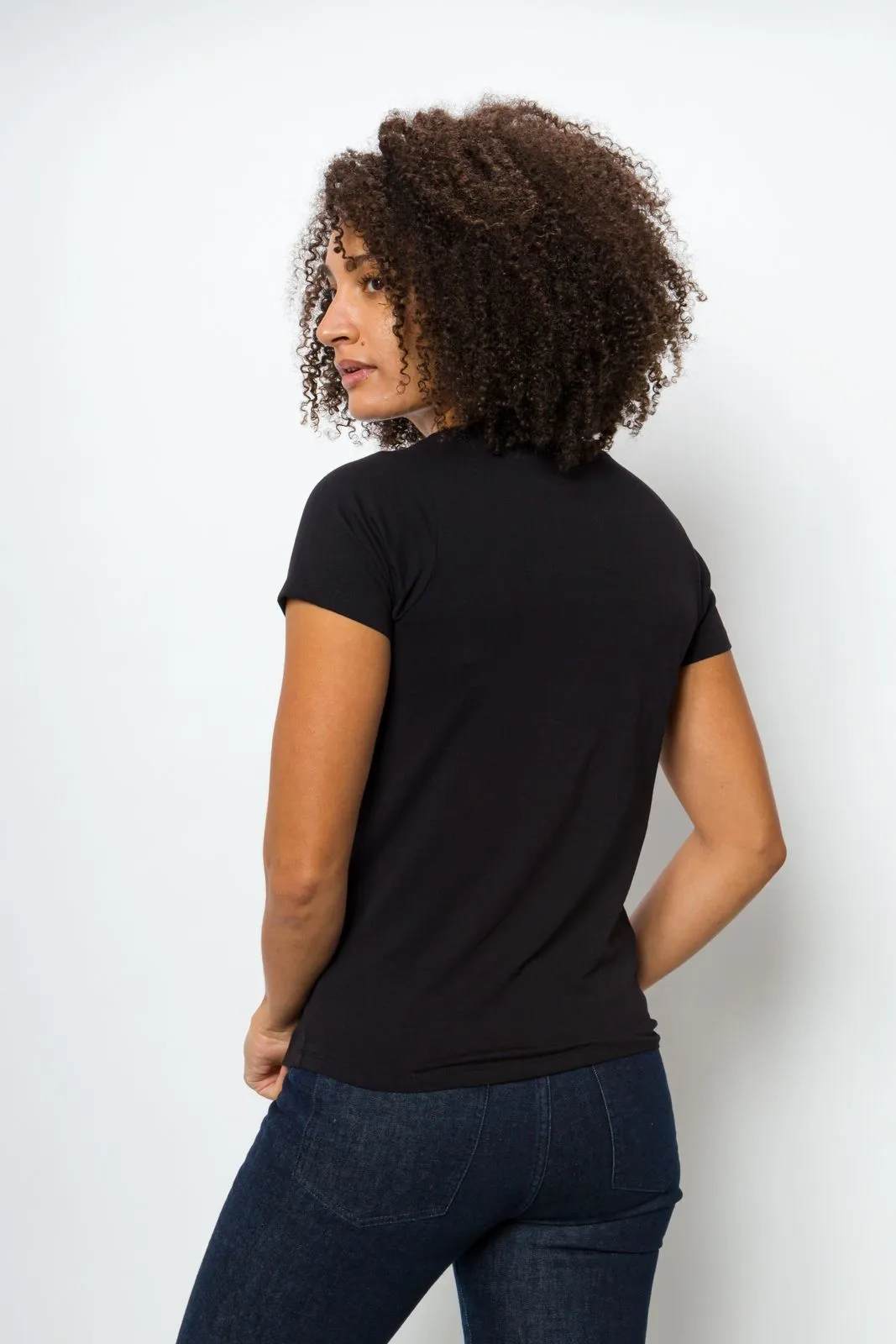 Vanessa Unbranded | Women's Anti-Stain Logo-less Deep V-neck T-Shirt