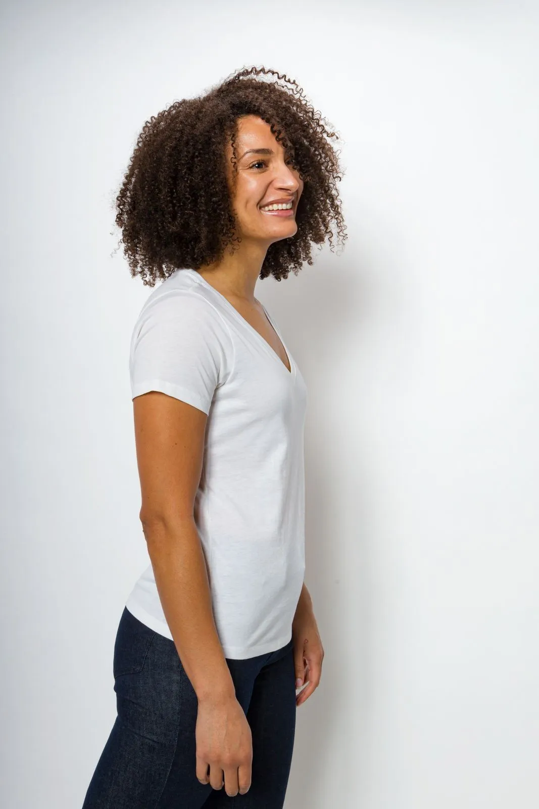 Vanessa Unbranded | Women's Anti-Stain Logo-less Deep V-neck T-Shirt