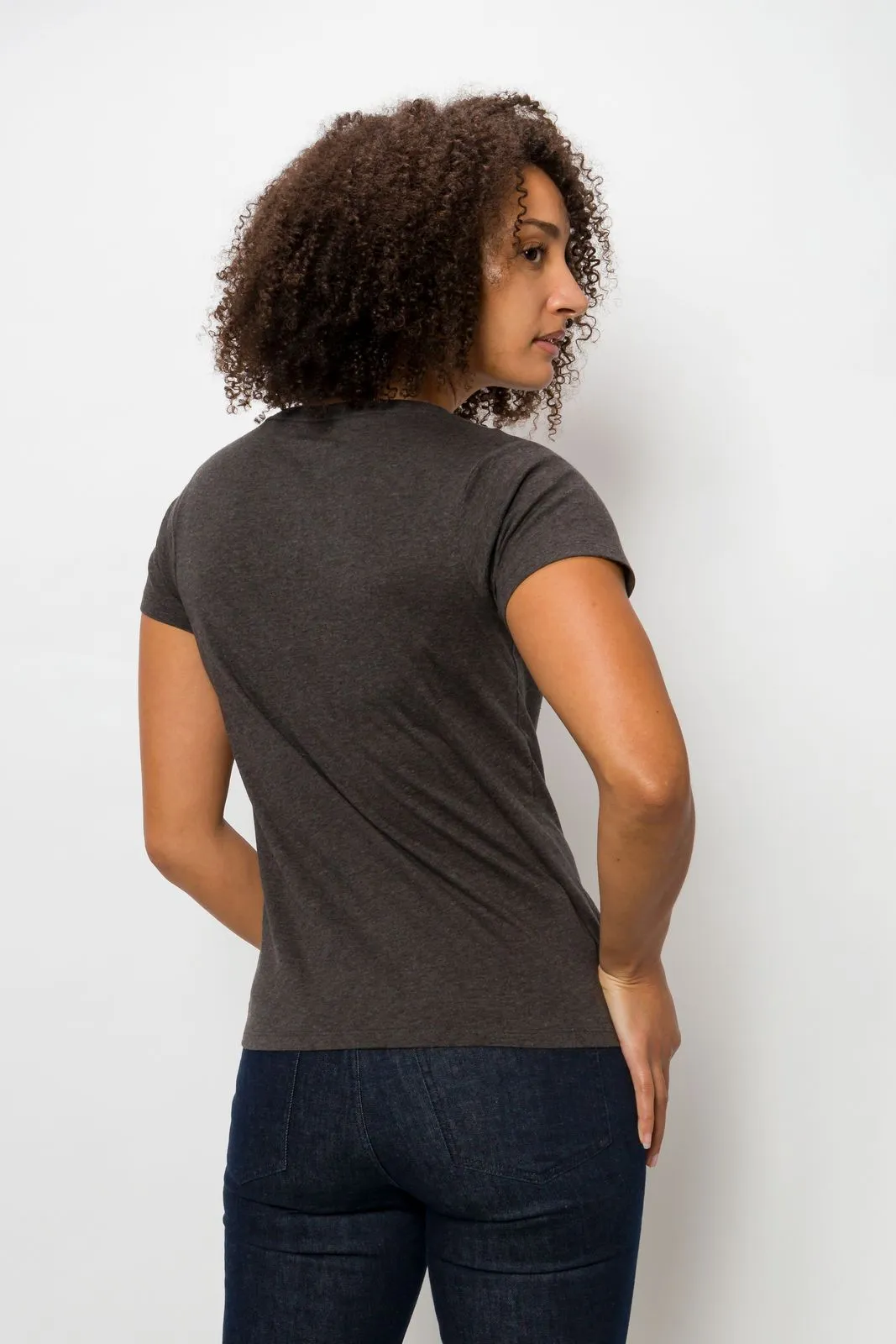 Vanessa Unbranded | Women's Anti-Stain Logo-less Deep V-neck T-Shirt