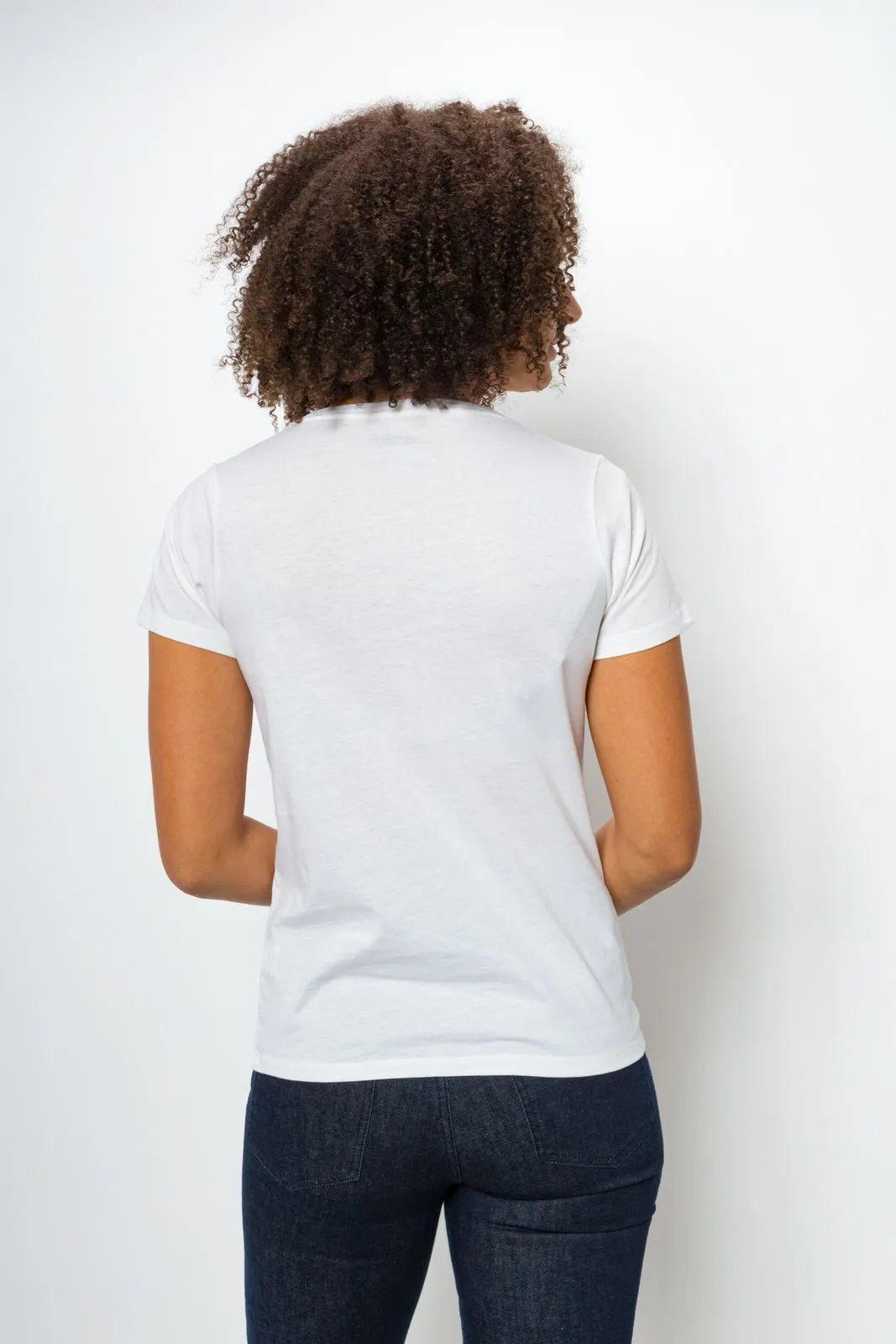 Vanessa Unbranded | Women's Anti-Stain Logo-less Deep V-neck T-Shirt