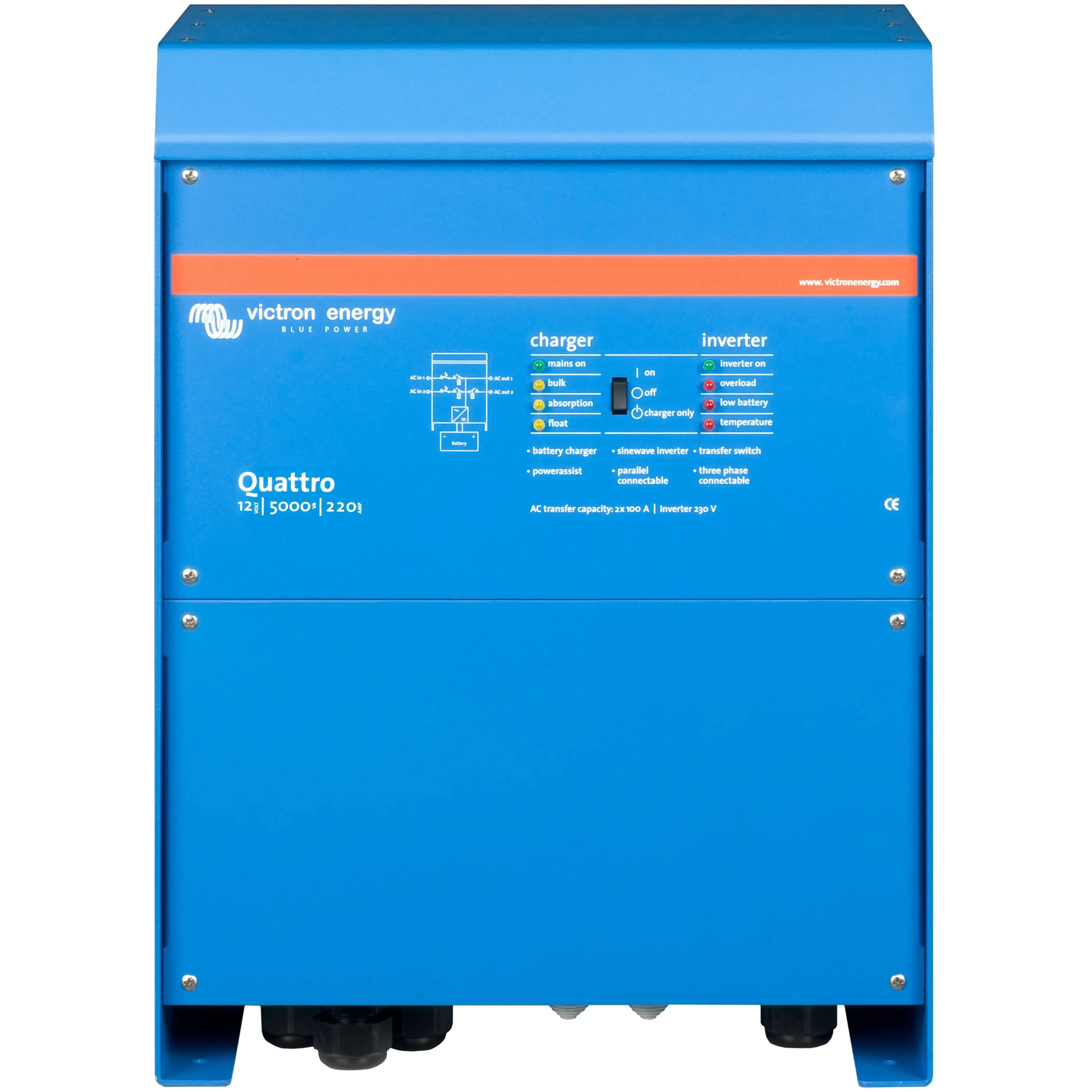 Victron Quattro 5000VA 12V 120VAC Inverter/Charger