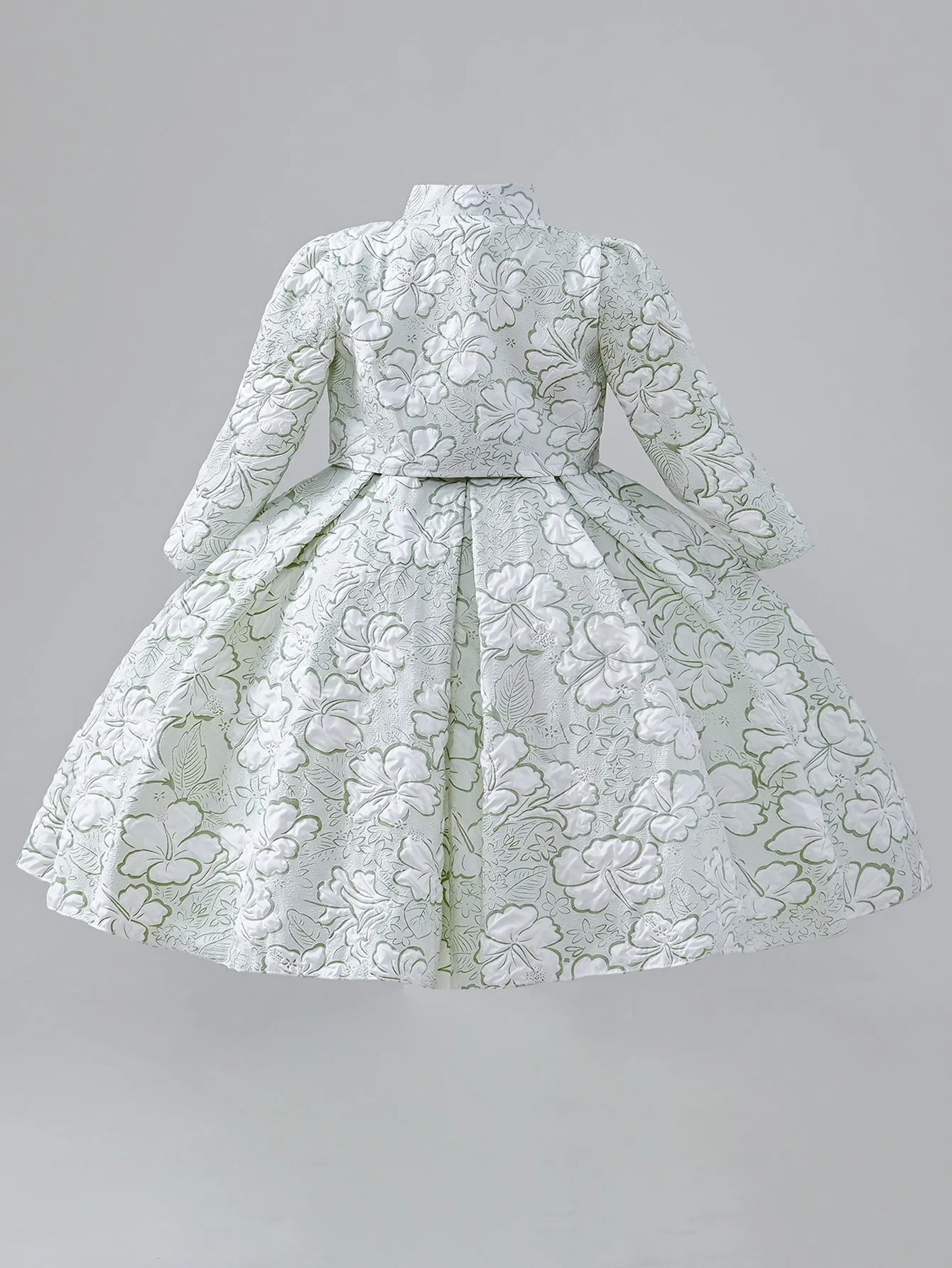 WA0159 Yoliyolei Jacquard Little Kids Girls' dress Set Comfmortable Ball Gown Birthday Party Dresses for Children 2 to 7 Year with Bag