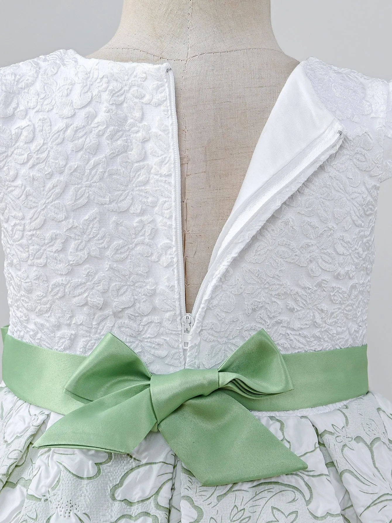 WA0159 Yoliyolei Jacquard Little Kids Girls' dress Set Comfmortable Ball Gown Birthday Party Dresses for Children 2 to 7 Year with Bag
